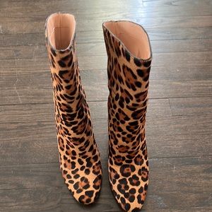 J Crew leopard print boots.